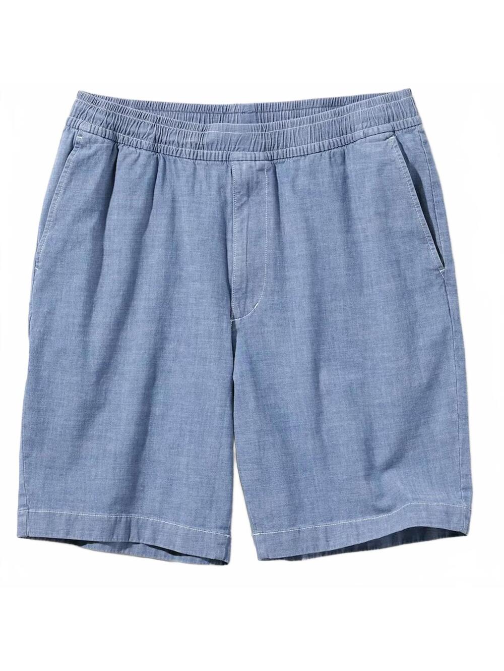 Uniqlo Chambray Stretch Easy Shorts | 8" Inseam Denim Blue NWT XL